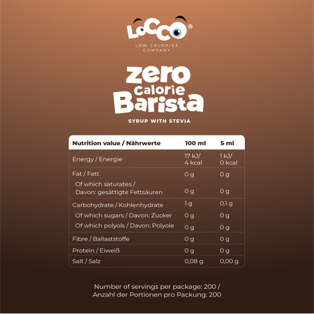 LoCCo 0 kcal Barista Syrup with Stevia 3-pack