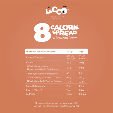 LoCCo Low Calorie 8 kcal Spread Salted Caramel 300 g 2-pack