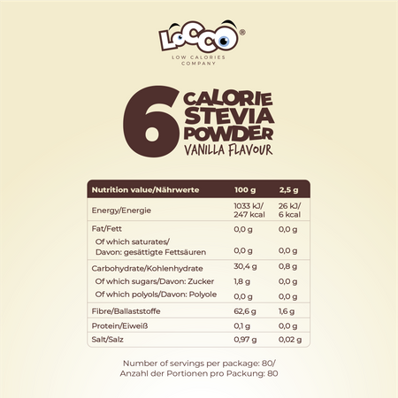 LoCCo low calorie 6 kcal powder vanilla with stevia