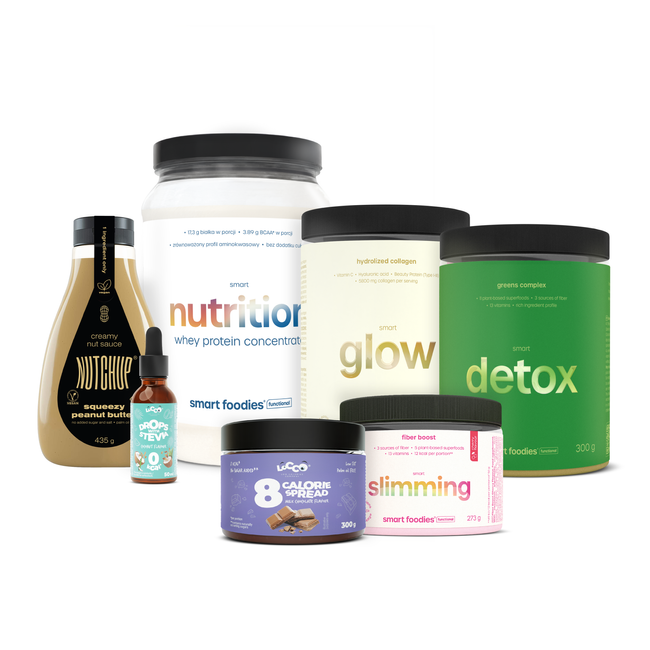 COMPLEX Set: Fiber, Collagen, Detox, WPC Protein, Peanut Butter, 8 kcal Cream, 0 kcal Flavor Drops