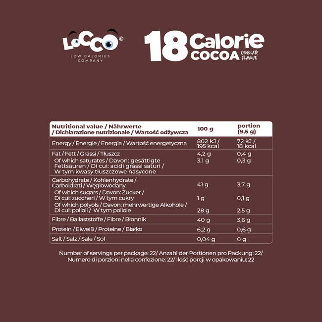 LoCCo 18 kcal Chocolate Flavored Cocoa