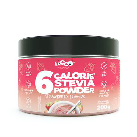 LoCCo low calorie 6 kcal powder strawberry with stevia 