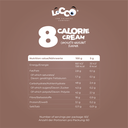 LoCCo low calorie 8 kcal spread chocolate-hazelnut