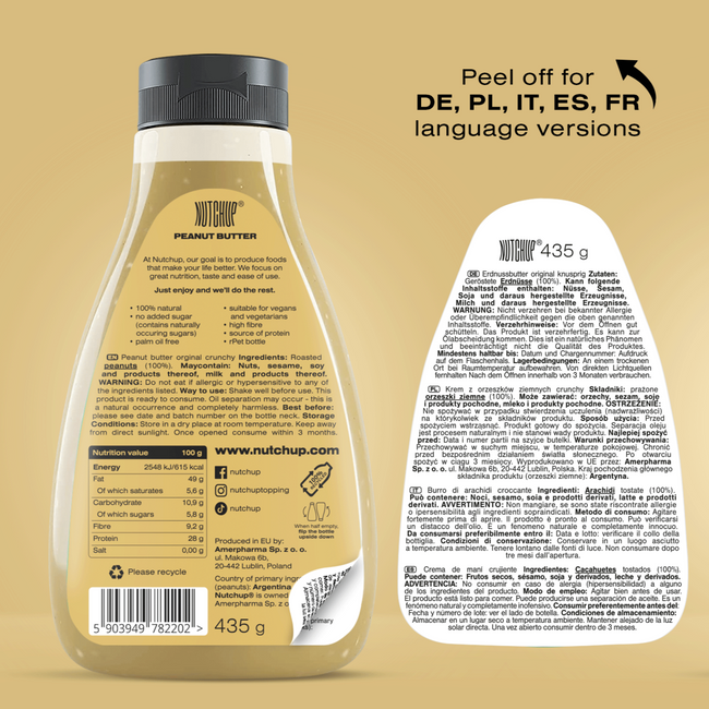 Nutchup protein crunchy squeezy peanut sauce original 435 g