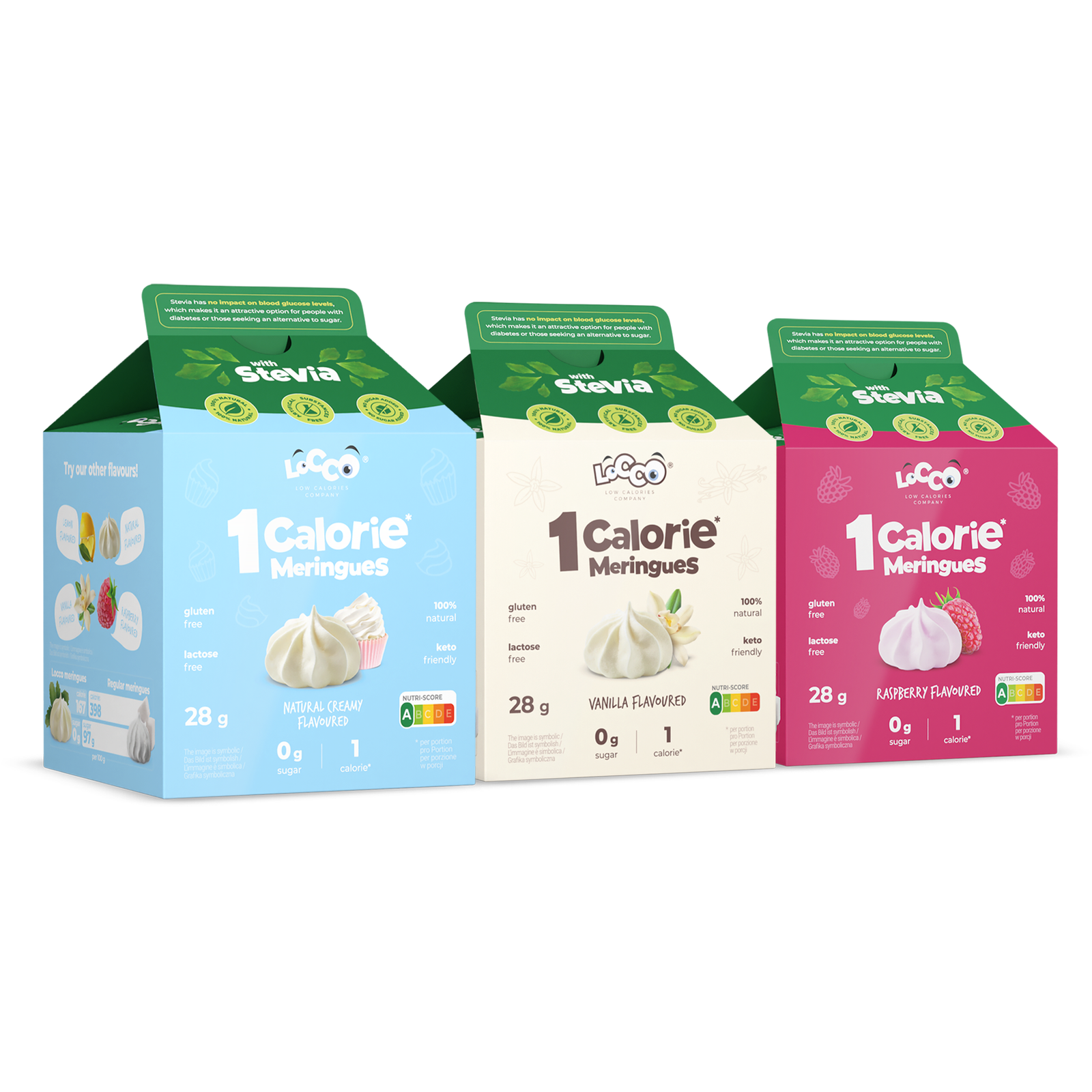 LoCCo 1 kcal Meringues 100 Natural Low Calorie with Stevia 28 g 3