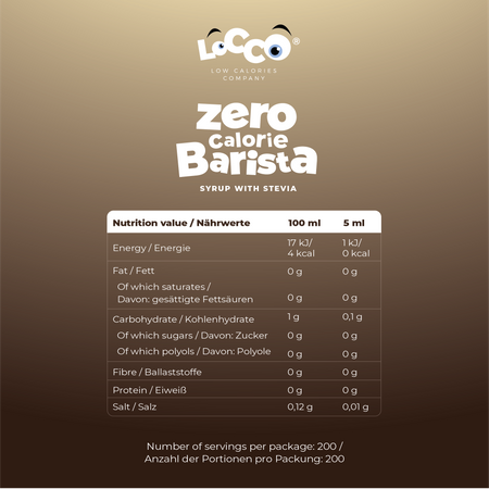 LoCCo 0 kcal Barista Syrup with Stevia 3-pack